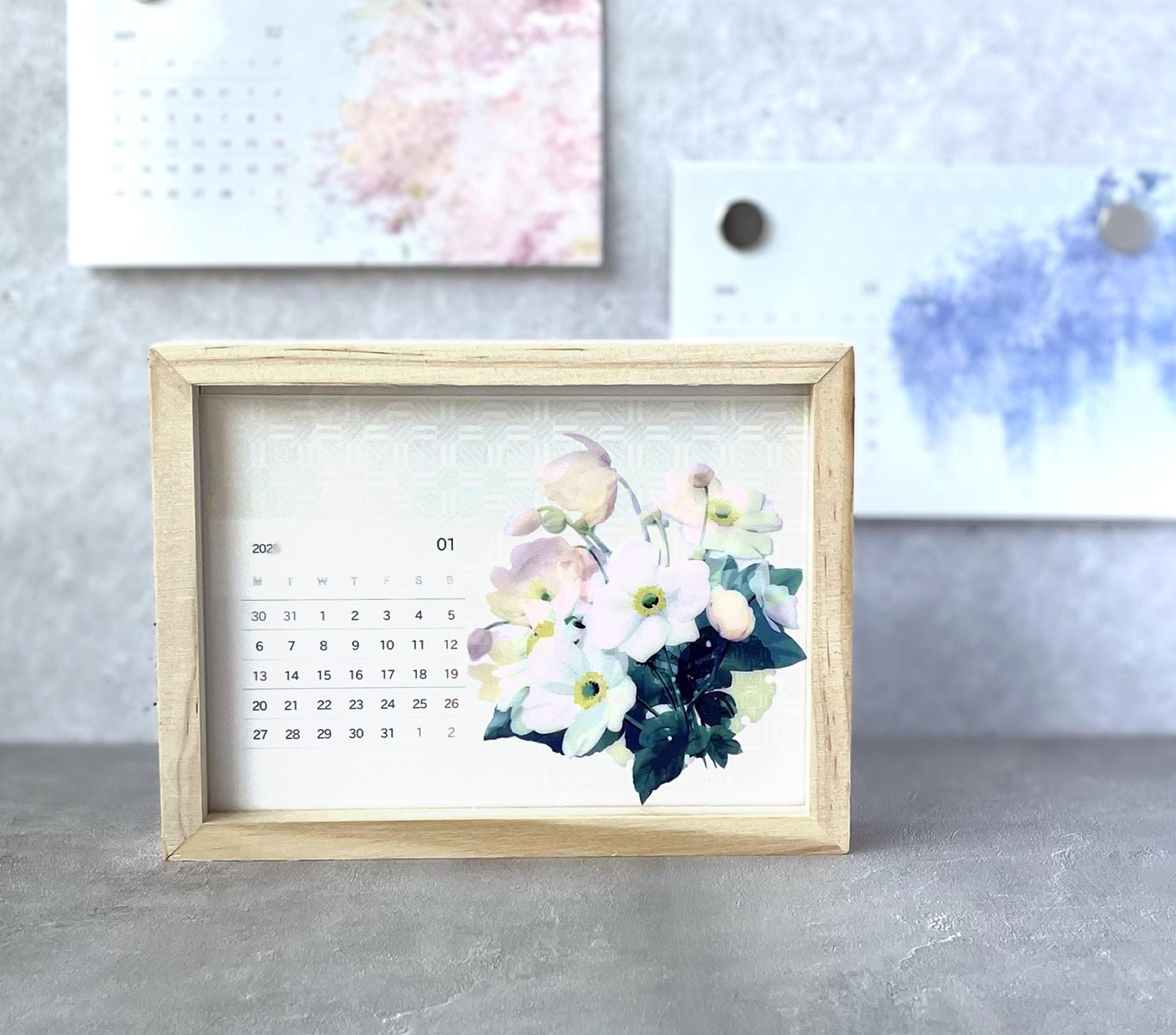 \ 春限定 / - 桜 - 平ポーチ＆ハガキサイズカレンダーセット｜草花で彩る、心うるおうアートギフト | 2枚目