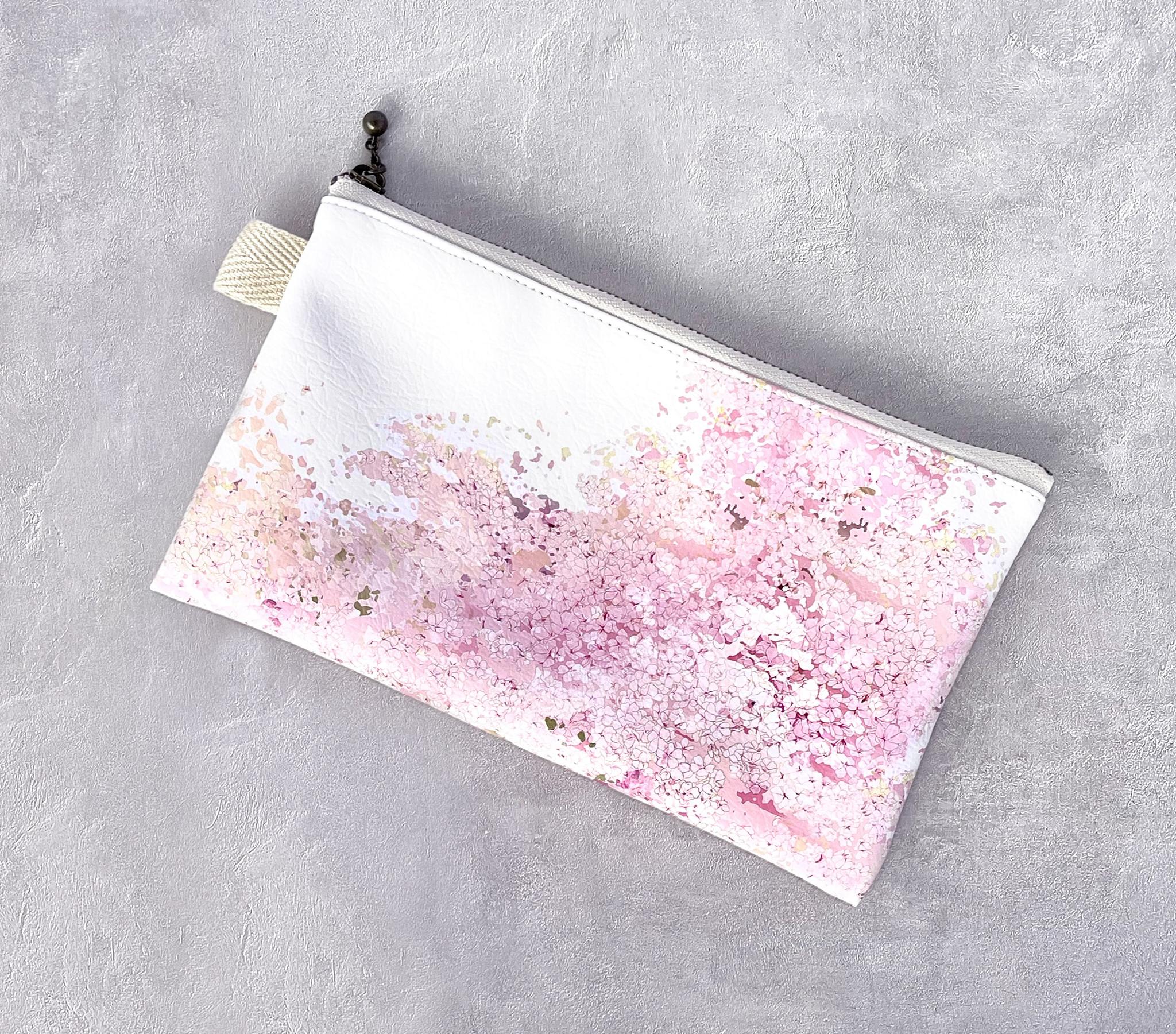 \ 春限定 / - 桜 - 平ポーチ＆ハガキサイズカレンダーセット｜草花で彩る、心うるおうアートギフト | 3枚目